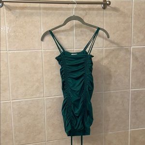 Ties Strappy Ruched Mini Dress.